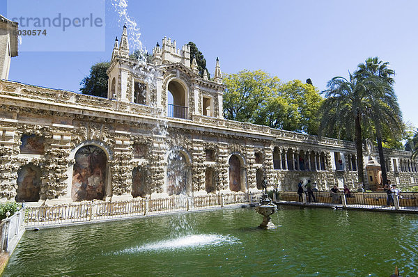 Europa Natürlichkeit Quecksilber Alcazar von Sevilla UNESCO-Welterbe Sevilla Spanien