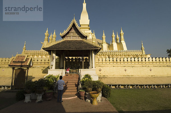 Pha  die Luang  Vientiane  Laos  Indochina  Südostasien  Asien