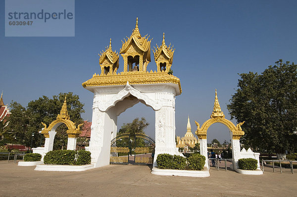 Pha  die Luang  Vientiane  Laos  Indochina  Südostasien  Asien