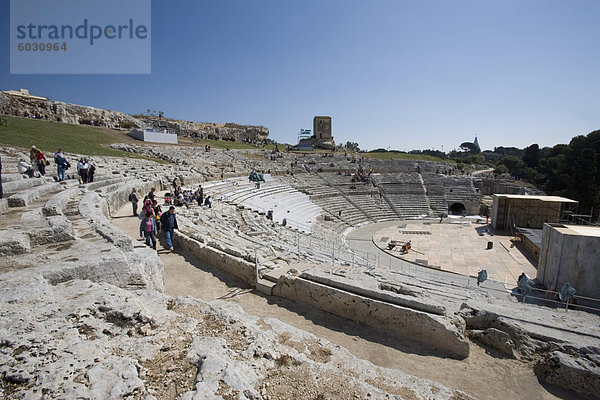 Das griechische Theater  Syrakus  Sizilien  Italien  Europa