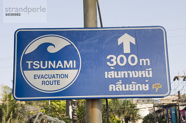 Tsunami sign geben Escape Informationen  Phuket  Thailand  Südostasien  Asien