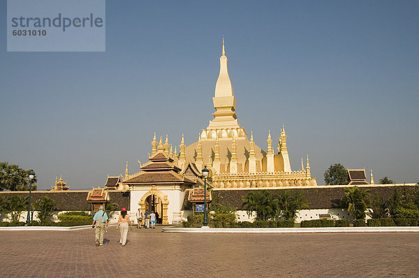 Pha  die Luang  Vientiane  Laos  Indochina  Südostasien  Asien