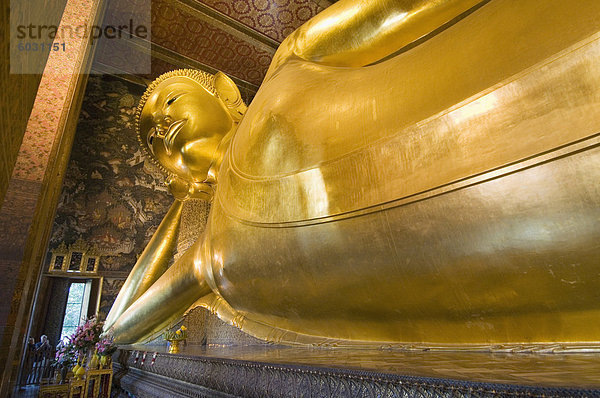 Liegender Buddha  Wat Pho  Bangkok  Thailand  Südostasien  Asien