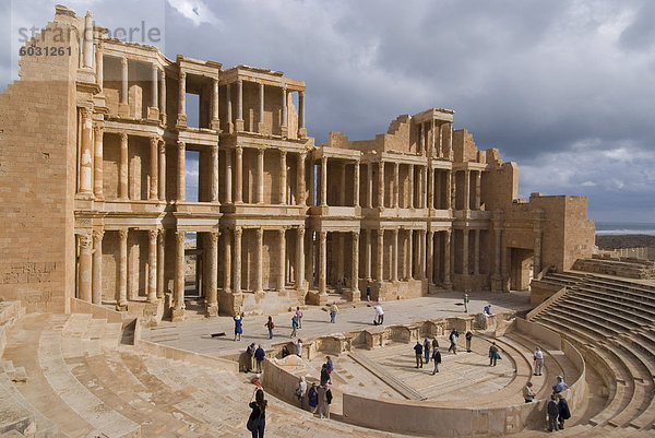 Theater  römische Website von Sabratha  UNESCO World Heritage Site  Libyen  Nordafrika  Afrika