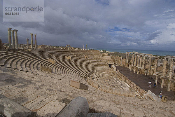 Theater  römische Website von Leptis Magna  UNESCO World Heritage Site  Libyen  Nordafrika  Afrika