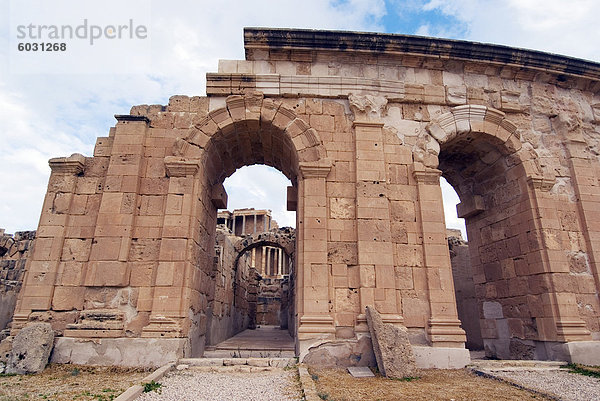 Theater Eingang  römische Website von Sabratha  UNESCO Weltkulturerbe  Libyen  Nordafrika  Afrika