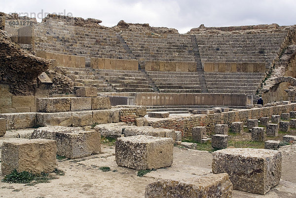 Theater  römische Website von Timgad  UNESCO World Heritage Site  Algerien  Nordafrika  Afrika