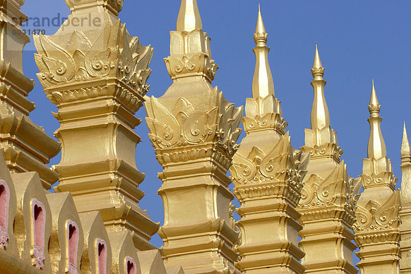 Detail des  die Luang Tempel  Vientiane  Laos  Indochina  Südostasien  Asien