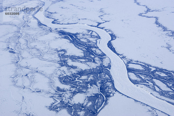 Churchill River aus dem Flugzeug  Churchill  Hudson Bay  Manitoba  Kanada  Nordamerika