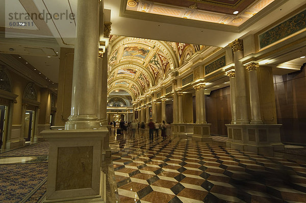 Lobby in der Nähe der Rezeption  Venetian Hotel  Las Vegas  Nevada  Vereinigte Staaten von Amerika  Nordamerika