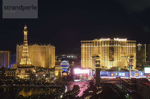 Hotel Paris und andere am Strip (Las Vegas Boulevard) in der Nähe von Flamingo  Las Vegas  Nevada  Vereinigte Staaten von Amerika  Nordamerika