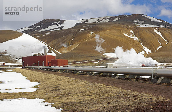 Krafla geothermischen Kraftwerk  Kroflustod  in der Nähe von Lake Myvatn  Bereich Nord  Island  Polarregionen