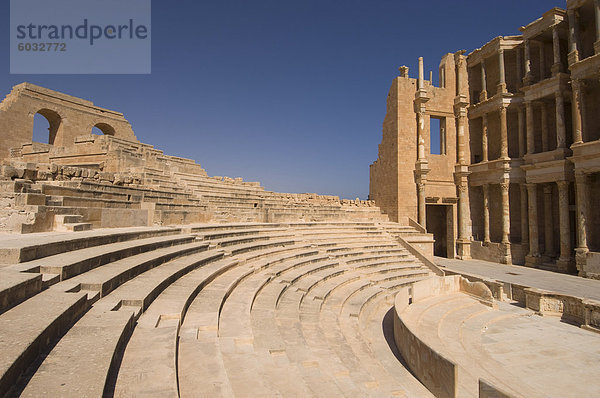 Römisches Theater  Sabratha Roman Site  UNESCO Weltkulturerbe  Tripolitanien  Libyen  Nordafrika  Afrika