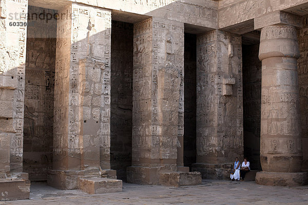 Die Tempelanlage von Medinet Habu  Theben  UNESCO World Heritage Site  Ägypten  Nordafrika  Afrika