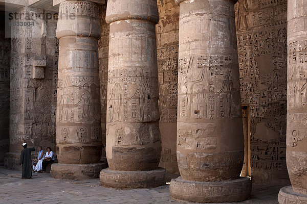 Die Tempelanlage von Medinet Habu  Theben  UNESCO World Heritage Site  Ägypten  Nordafrika  Afrika