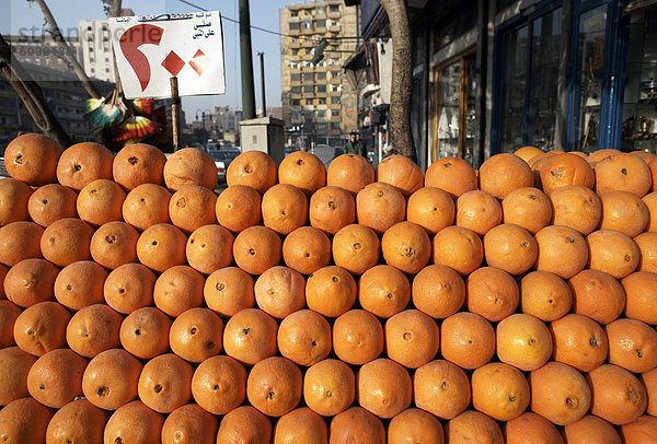 Orangen zum Verkauf in Kairo  Ägypten  Nordafrika  Afrika