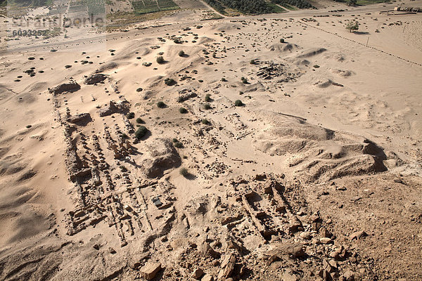 Der Amun-Tempel von den Heiligen Berg von Jebel Barkal  UNESCO-Weltkulturerbe  Karima  Sudan  Afrika aus gesehen