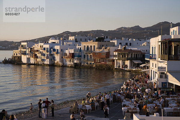 Europa Kykladen Griechenland Griechische Inseln Little Venice Mykonos