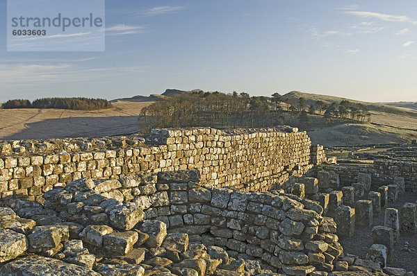 Detail des Ofens und Kornkammer Stockwerkes  lag Römerkastell  Blick nach Osten  Hadrianswall  UNESCO Weltkulturerbe  Northumbria  England  Vereinigtes Königreich  Europa