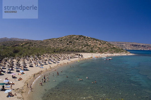Ein Blick auf den Strand von Vai im Osten Kretas  griechische Inseln  Griechenland  Europa