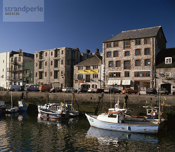 Sutton Harbour und alt Plymouth  Plymouth  Devon  England  Vereinigtes Königreich  Europa