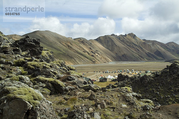 Campingplatz  Landmannalaugar  Island  Polarregionen