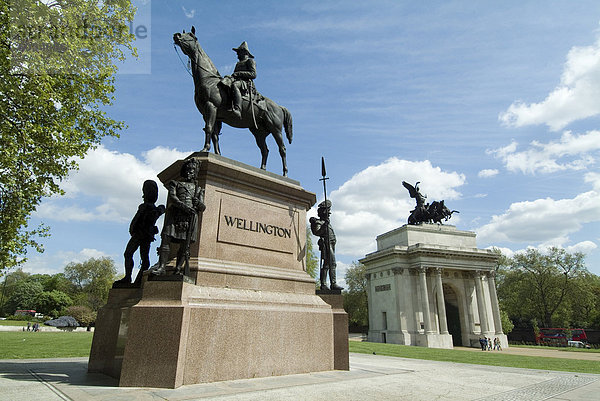 Statue des Herzogs von Wellington  Hyde Park Corner  London  England  Vereinigtes Königreich  Europa