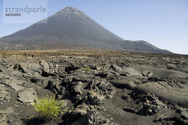 Blick von der Caldera des Vulkans Pico de Fogo  Fogo (Feuer)  Kapverdische Inseln  Afrika