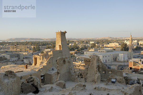 Blick von der Altstadt  Oase der Schali  Ägypten  Nordafrika  Afrika