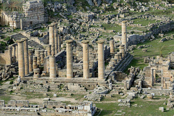 Überblick über Theater  Kyrene  UNESCO World Heritage Site  Libyen  Nordafrika  Afrika