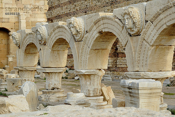 Severan Forum  Leptis Magna  UNESCO World Heritage Site  Libyen  Nordafrika  Afrika