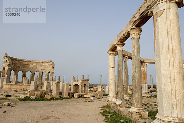 Markt  Leptis Magna  UNESCO World Heritage Site  Libyen  Nordafrika  Afrika