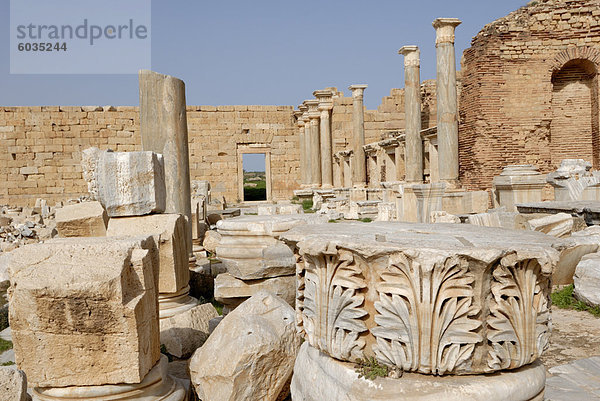 Severan Forum  Leptis Magna  UNESCO World Heritage Site  Libyen  Nordafrika  Afrika