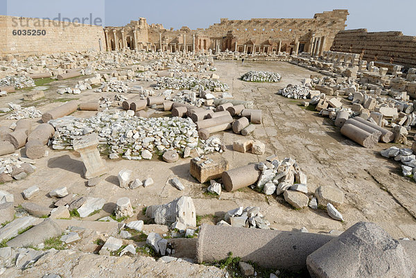 Severan Forum  Leptis Magna  UNESCO World Heritage Site  Libyen  Nordafrika  Afrika