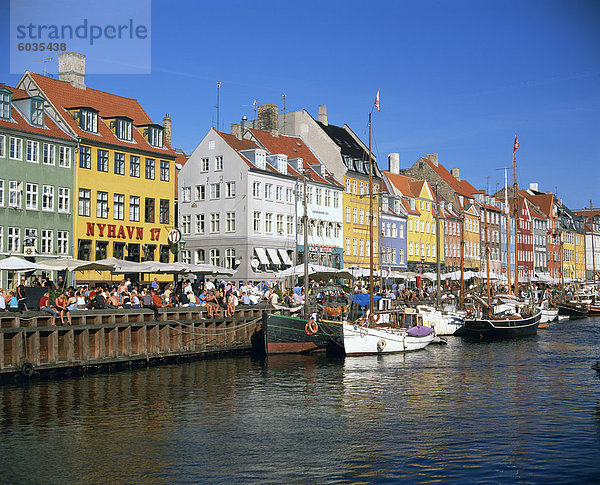 Hafenviertel  Nyhavn  Kopenhagen  Dänemark  Skandinavien  Europa