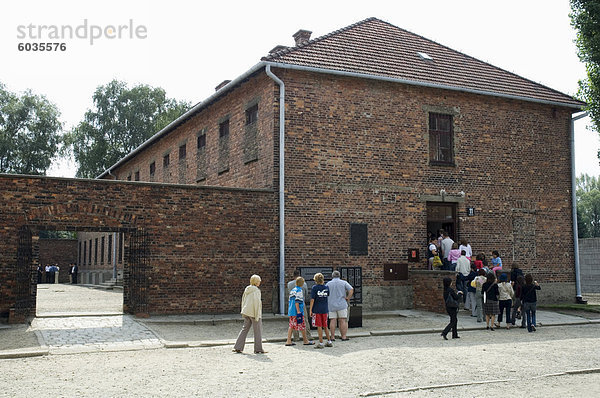 Die berüchtigten Block 11 wo Gefangene hingerichtet wurden  KZ Auschwitz  UNESCO-Weltkulturerbe  in der Nähe von Krakow (Krakau)  Polen  Europa