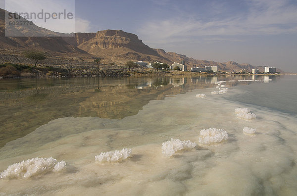 Steilküste Wüste Hotel Meer Anordnung Naher Osten Israel Speisesalz Salz
