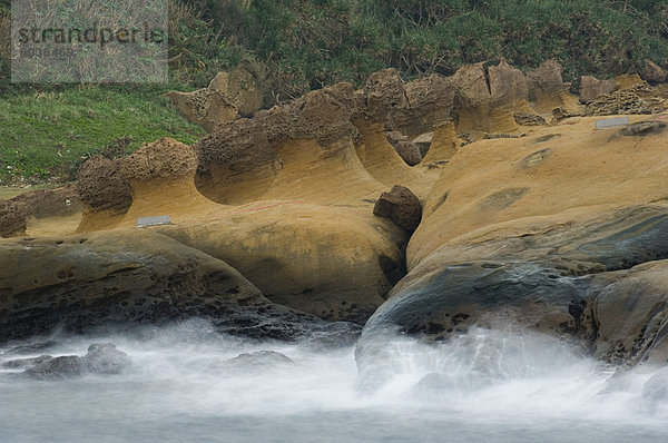 Küsten Felsformationen  Yehliu  Taipei County  Taiwan  Asien