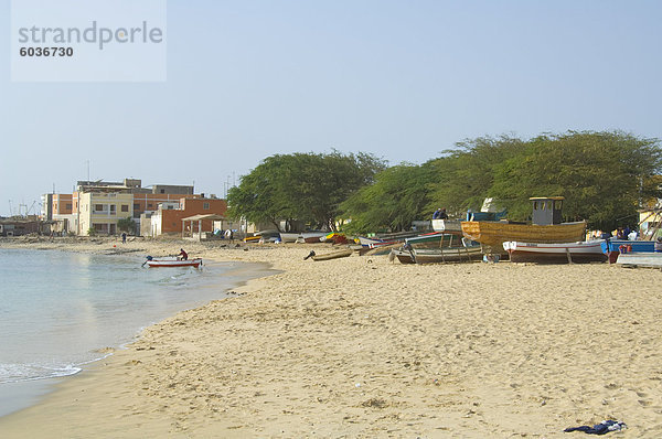 Die wichtigste Stadt von Sal Rei  Boa Vista  Kapverdische Inseln  Afrika