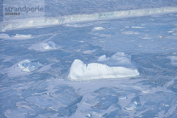 Eisberge und Packeis gesehen am Heli Flug von russischen Eisbrecher Kapitan Chlebnikow  Weddell Sea  Antarctica  Polarregionen