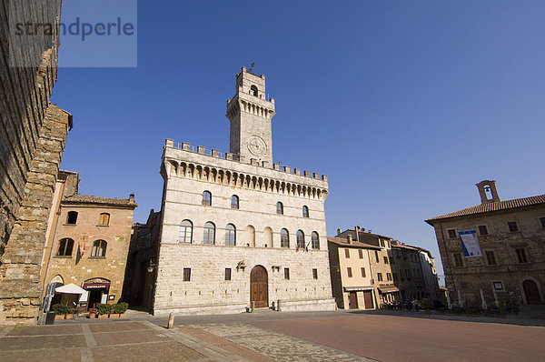 Palazzo Comunale  Montepulciano  Val d'Orcia  Provinz Siena  Toskana  Italien  Europa