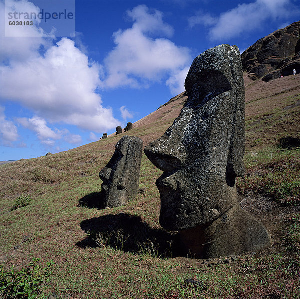 Osterinsel Rapa Nui Vulkan Statue Pazifischer Ozean Pazifik Stiller Ozean Großer Ozean Anzahl Krater schnitzen UNESCO-Welterbe Chile Moai Südamerika