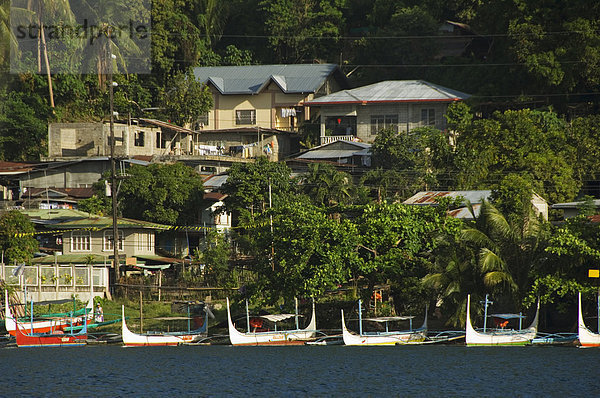 Banka Fischerboote  Lake Taal  Talisay  Luzon  Philippinen  Südostasien  Asien