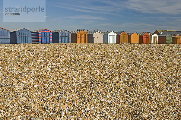 hoch oben Hütte Europa Winter Strand Großbritannien geschlossen Hayling Island England Hampshire