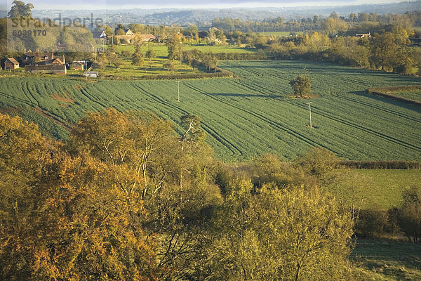 Blick von der Kirche St. Maria der Jungfrau Hanbury  den Speicherort der Ambridge im Radio serielle The Archers  Hanbury  Worcestershire  Midlands  England  Vereinigtes Königreich  Europa