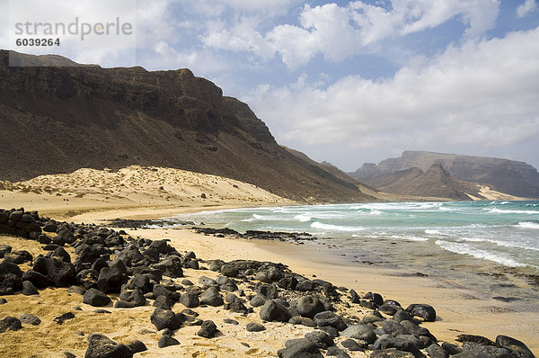 Einsame Strand von Praia Grande  Sao Vicente  Kapverdische Inseln  Afrika