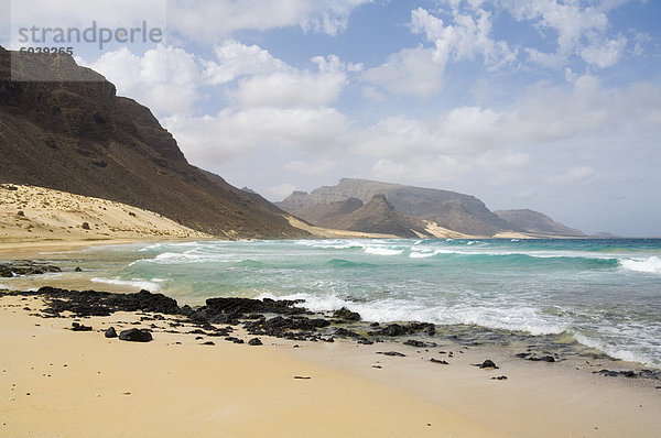 Einsame Strand von Praia Grande  Sao Vicente  Kapverdische Inseln  Afrika