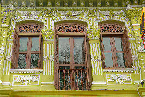 Tradition Gebäude Fassade Hausfassade Südostasien Singapur Asien Viertel Menge