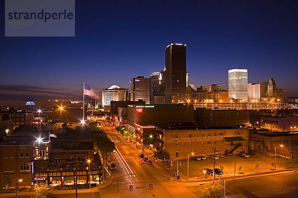 Oklahoma City gesehen aus Bricktown District  Oklahoma  Vereinigte Staaten  Nordamerika