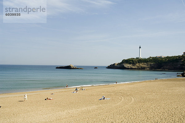 Der Strand  Biarritz  baskische Land  Pyrenees-Atlantiques  Aquitaine  Frankreich  Europa